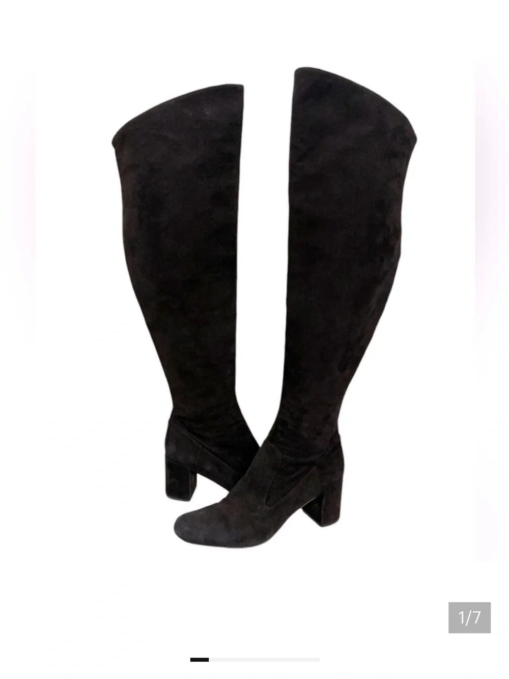 Vince over the knee black suede high heel boots